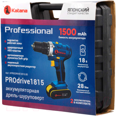 Аккумуляторная дрель-шуруповерт Katana PROdrive 1815