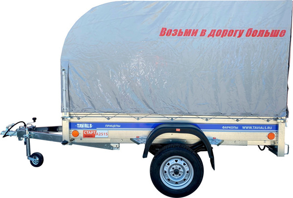 Прицеп для автомобиля Tavials Старт А2515 + тент 1500мм с дугой - фото