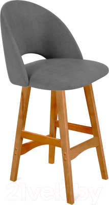 Стул барный Sheffilton SHT-ST34 с вырезом/S65-1 (платиново-серый/светлый орех) - фото