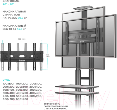 Стойка для ТВ/аппаратуры Onkron TS1552