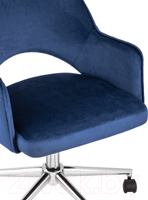 Кресло офисное Stool Group Кларк / CLARKSON BLUE CHROME (велюр синий)