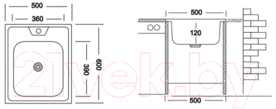 Мойка кухонная Ukinox ECO 500.600