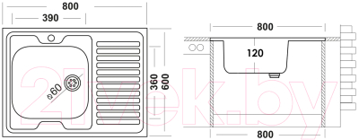 Мойка кухонная Ukinox ECO 800.600 L