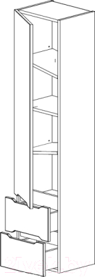 Шкаф-пенал для ванной СанитаМебель Сизаль 44.350 (левый)