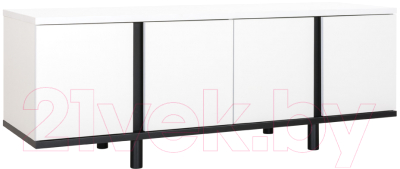 Тумба Mobi Квадро 13.276 (белый PE шагрень/черный U0080) - фото