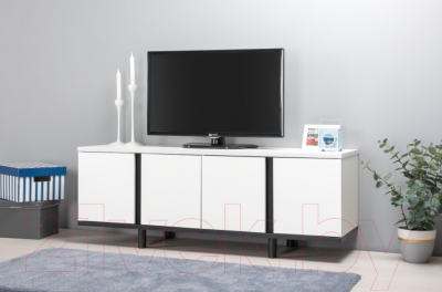 Тумба Mobi Квадро 13.276 (белый PE шагрень/черный U0080)