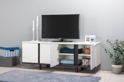 Тумба Mobi Квадро 13.276 (белый PE шагрень/черный U0080)