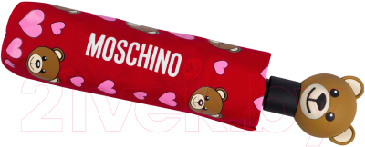 Зонт складной Moschino 8048-OCС Bear Hearts Allover Red