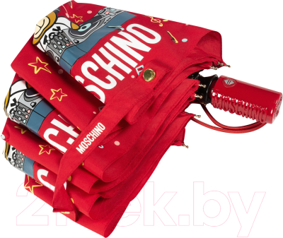 Зонт складной Moschino 8069-OCС DJ bear Red