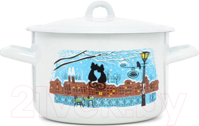 Кастрюля ЭСТЕТ Коты на крыше / ЭТ-72826 - фото