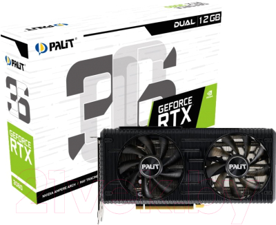 Видеокарта Palit RTX 3060 Dual 12GB (NE63060019K9-190AD)