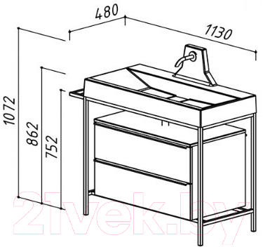 Тумба под умывальник Belux Биарритц Н100-02