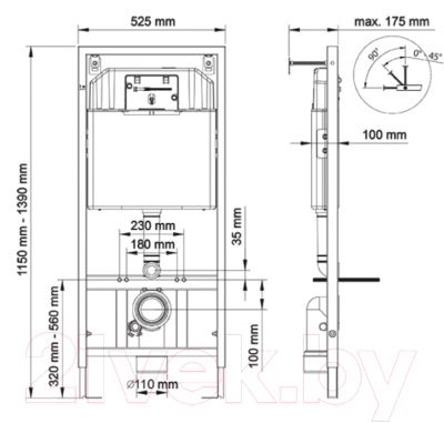 Унитаз подвесной с инсталляцией Berges Ego XL / 043234