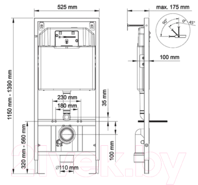 Унитаз подвесной с инсталляцией Berges Ego XL / 043234