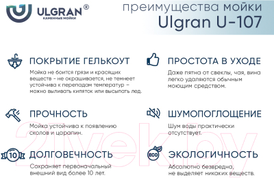 Мойка кухонная Ulgran U-107