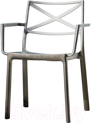 Стул пластиковый Keter Metalix / 247275 (серебристый) - фото