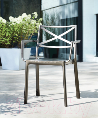 Стул пластиковый Keter Metalix / 247275 (серебристый)