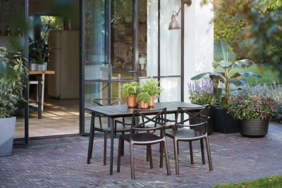 Стул пластиковый Keter Metalix / 247275 (серебристый)