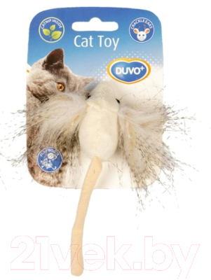 Игрушка для кошек Duvo Plus Мышка с пушистыми ушками / 1717050/DV