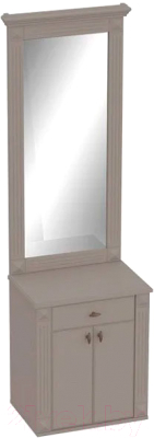 Секция в прихожую Мебельград Лилль 2 с зеркалом 60 (капучино/мокко) - фото