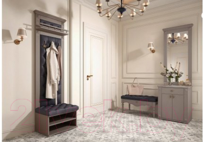 Секция в прихожую Мебельград Лилль 2 с зеркалом 60 (капучино/мокко)