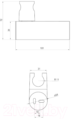 Душевой держатель Deante Round ANO 021U