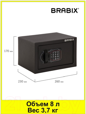 Мебельный сейф Brabix SF-170EL / 291143