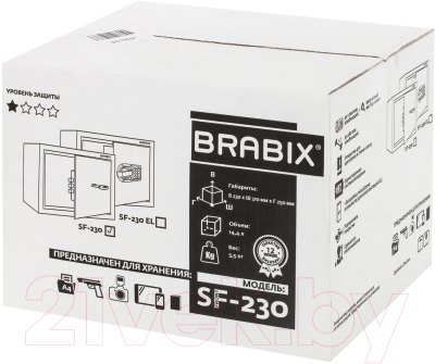 Мебельный сейф Brabix SF-230KL / 291146