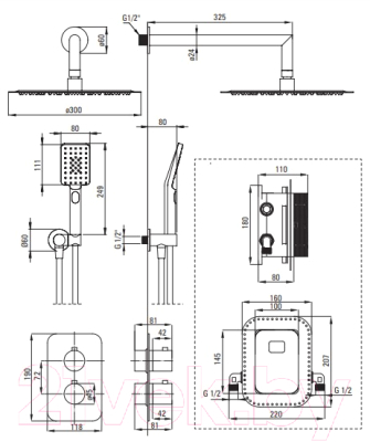 Душевая система со смесителем Deante Box BXYZ0EBT