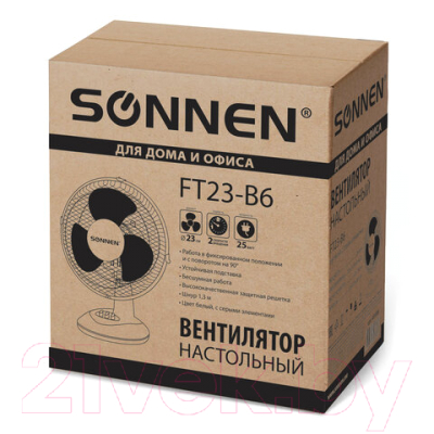 Вентилятор Sonnen FT23-B6 / 451038 (белый/серый)