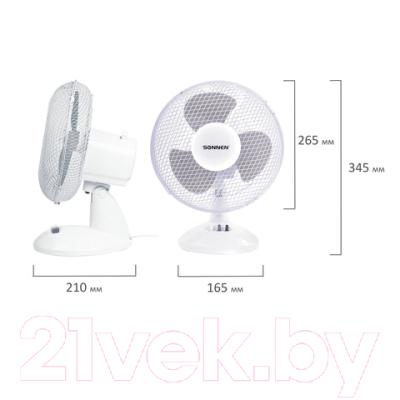 Вентилятор Sonnen FT23-B6 / 451038 (белый/серый)