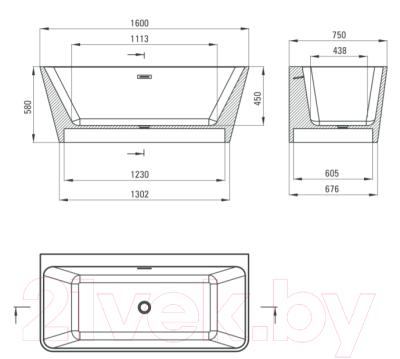 Ванна акриловая Deante Hiacynt 160x75 / KDH 016W