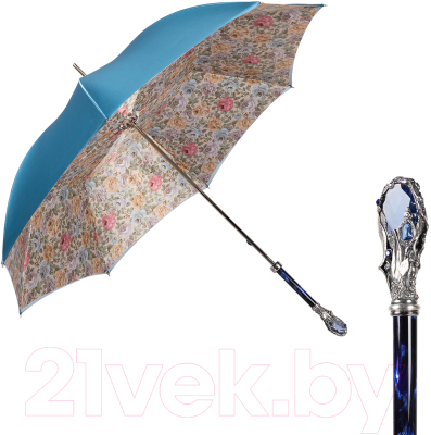 Зонт-трость Pasotti Roselline Swarovski Blu Fiore