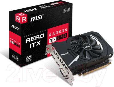 Видеокарта MSI RX 550 AERO ITX 4G OC