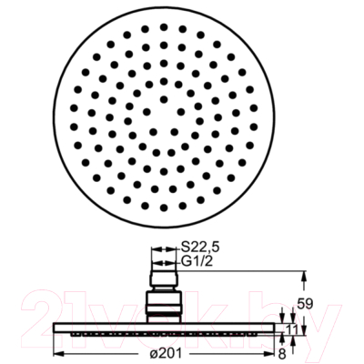 Лейка верхнего душа Ideal Standard IdealRain Soft B9442AA