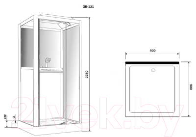 Душевая кабина Grossman GR121 90x90