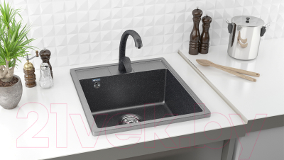 Мойка кухонная Ulgran U-406 (308 черный)