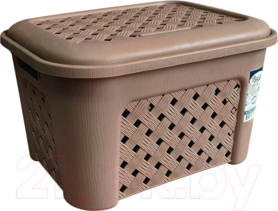 Корзина для белья Эльфпласт Виола EP348 (25л, серо-коричневый) - фото