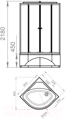 Душевая кабина Domani-Spa Delight 88 High / DS01D88HWM00