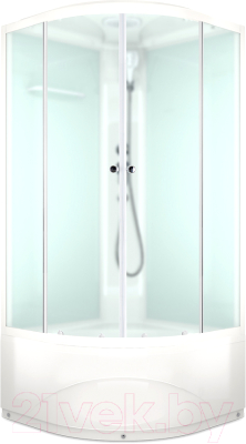 Душевая кабина Domani-Spa Delight 110 High / DS01D110HWM00 (белый/сатин-матированное стекло) - фото