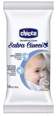 Влажные салфетки детские Chicco Очищающие для сосок и пустышек / 00007921000000 - фото