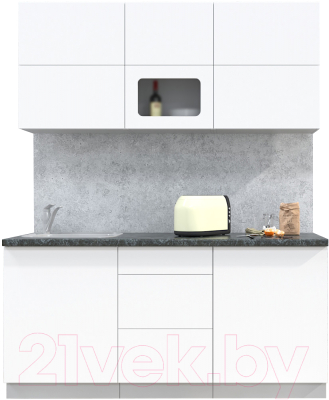 Готовая кухня Интерлиния Мила Матте 1.7 А - фото