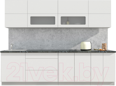Готовая кухня Интерлиния Мила Матте 2.8 А - фото