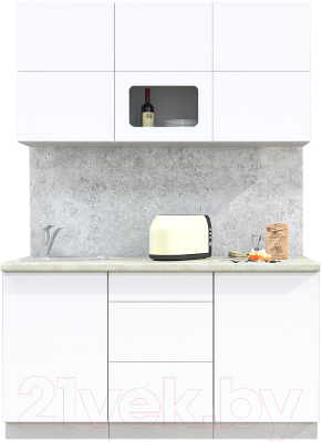 Готовая кухня Интерлиния Мила Матте 1.5 А - фото
