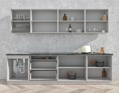 Готовая кухня Интерлиния Мила Матте 2.9 А