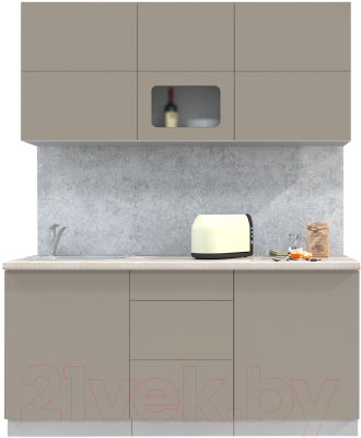 Готовая кухня Интерлиния Мила Матте 1.7 А - фото