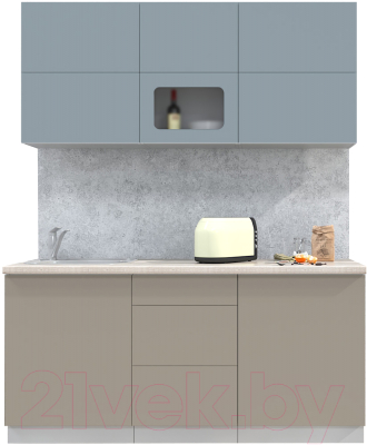 Готовая кухня Интерлиния Мила Матте 1.7 А - фото