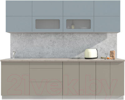 Готовая кухня Интерлиния Мила Матте 2.6 А - фото