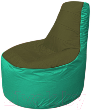 Бескаркасное кресло Flagman Трон Т1.1-1112 (темно-оливковый/бирюзовый) - фото