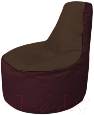 Бескаркасное кресло Flagman Трон Т1.1-1901 (коричневый/бордовый) - фото